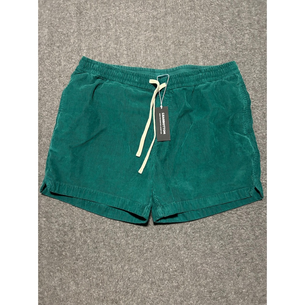 Bearbottom corduroy easy shorts green drawstring size 2XL new cotton stretch